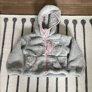 Reebok Gray and Pink Fleece Kids Hoodie